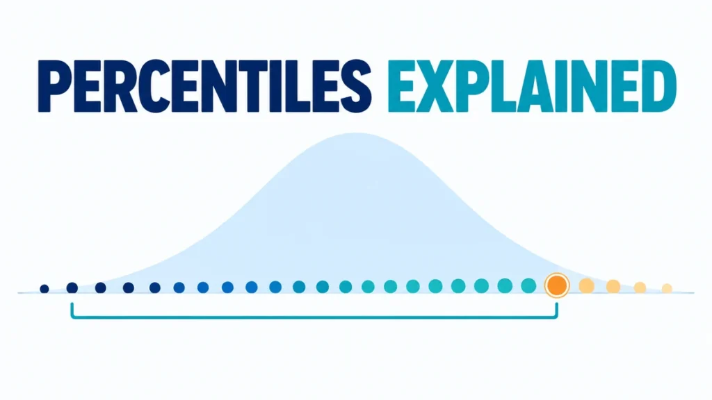 An ordered statistical distribution highlights one percentile marker below the headline Percentiles Explained.