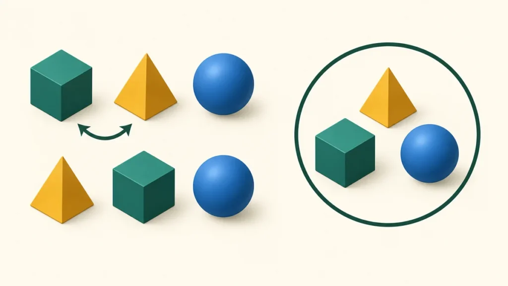 Educational illustration for Why Does Order Matter In Permutations But Not Combinations?