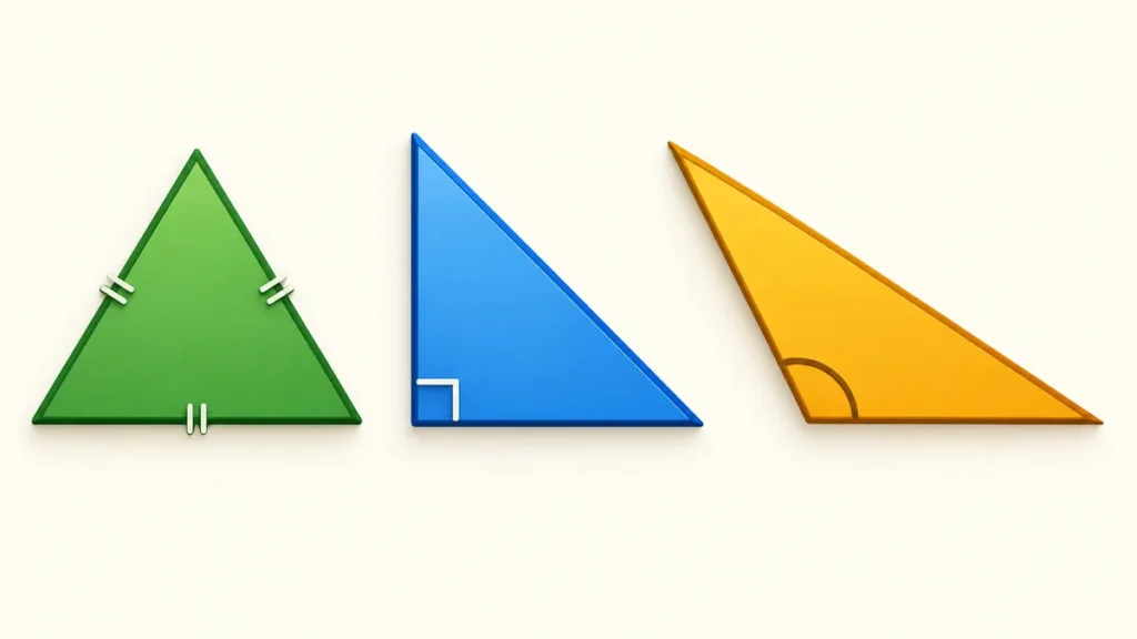Educational illustration for Types Of Triangles: Classify By Sides And Angles